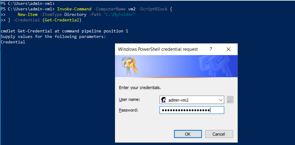 using invoke-command to create folder on remote computer