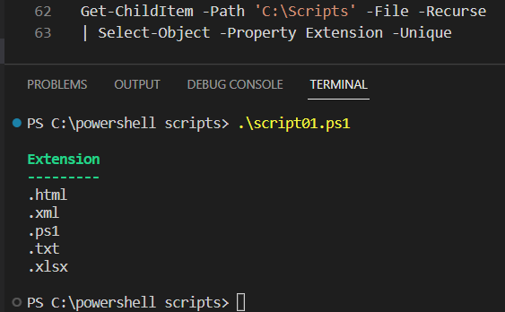 list-of-unique-extensions