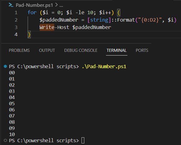 Using string format to zero pad a number