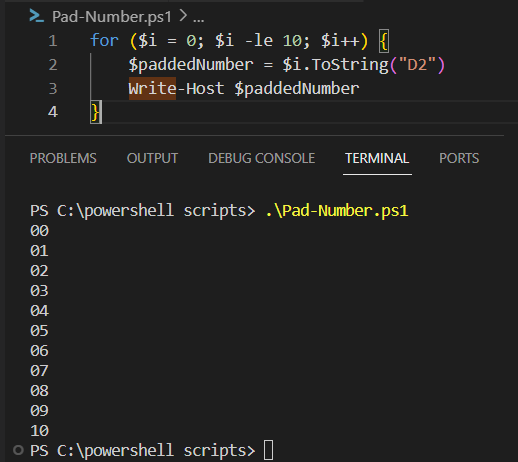 pad a number with leading zeros