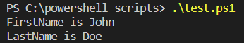 Output from Return Values Using PSCustomObject example
