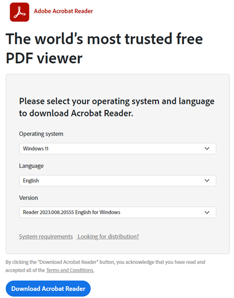 download adobe acrobat reader from website